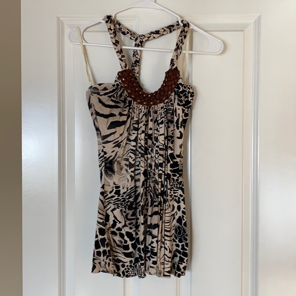 Animal Print Sleeveless Top